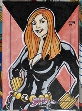 Dangerous Divas 2 SketchaFEX Card Black Widow Artist: Cassio Batista