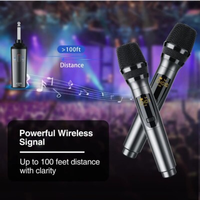 2 Rechargeable wireless microphone uhf | eBay