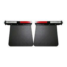2PCS Universal Mud Flap 24"*24"&1.125" Black Spring Loaded Hanger for Semi Truck