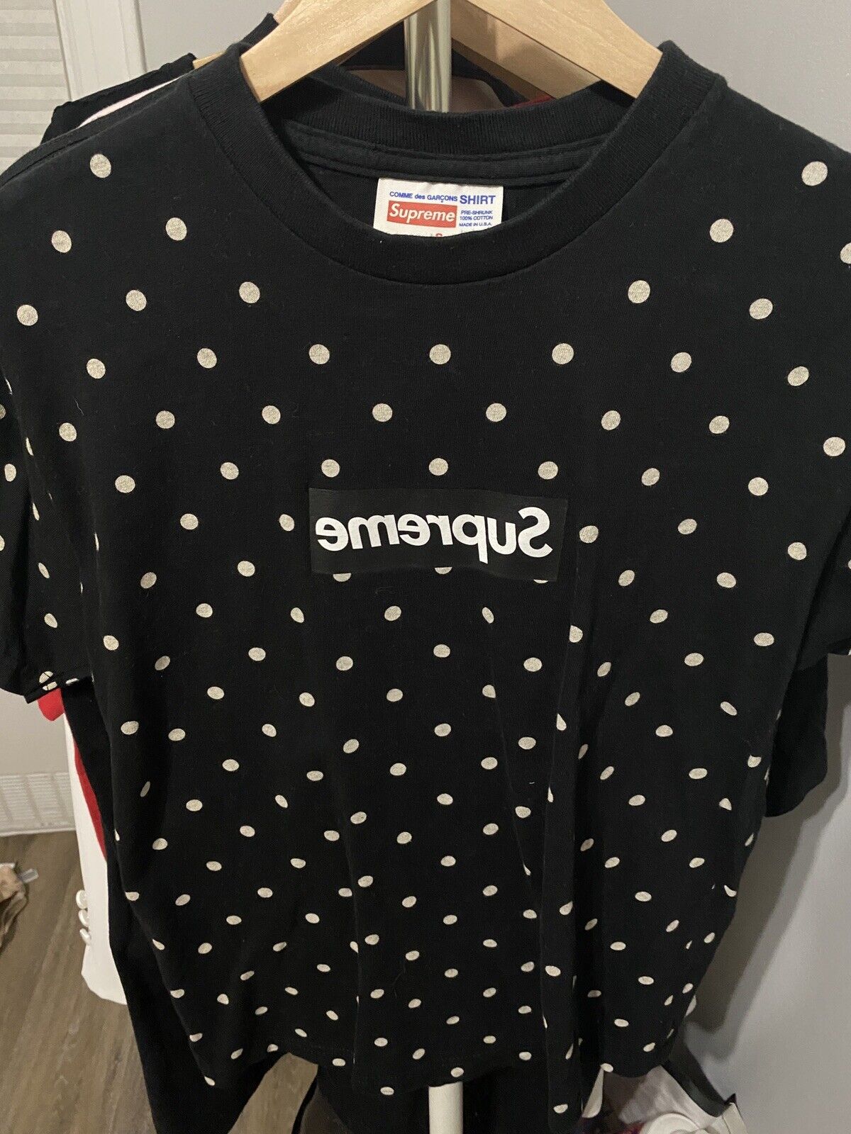 Supreme x COMME DES GARCONS SHIRT Polka Dot Box Logo Tee Size S