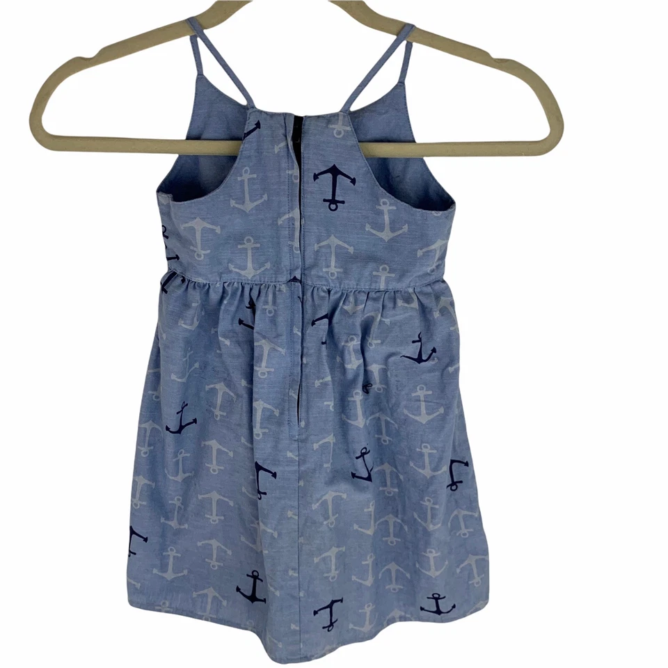Nautica Girl's Size 5 Sun Dress Anker Print Nautical Spaghetti Straps - Image 3 of 4