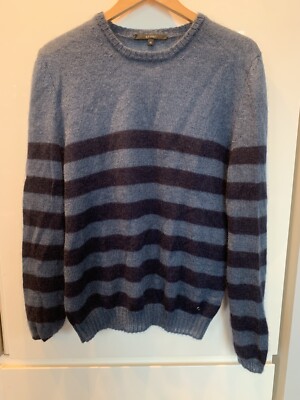 Gucci Mohair Silk Blue Striped Sweater Sz M Excellent Condition