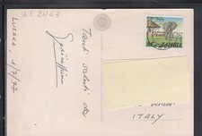 Stamp Postcard Zambia ISOLATED for Italy 1977 Animals WE2067
