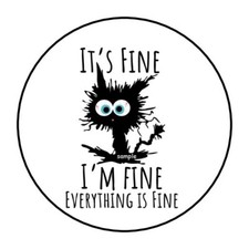 30 FUNNY CAT ENVELOPE SEALS LABELS STICKERS 1.5" ROUND IT'S FINE