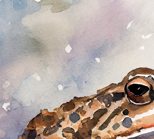 Realistic Frog Watercolor Art Print 5" x 7" - Amphibian Nature Decor - Picture 2 of 5