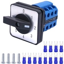 Universal Changeover Switch 20A 550V 5 Position 12 Terminals Latching Rotary ...