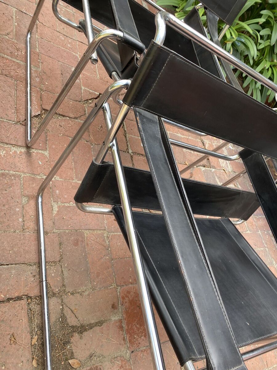 Knoll Original NY Black Marcel Breuer Wassily Chair Leather Knoll Original NY Black Marcel Breuer Wassily Chair Leather