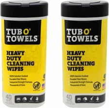 Tub O' Towels TW40 Heavy Duty 7" x 8" Multi Surface Cleaning Wipes 40 Ct 2 Pack
