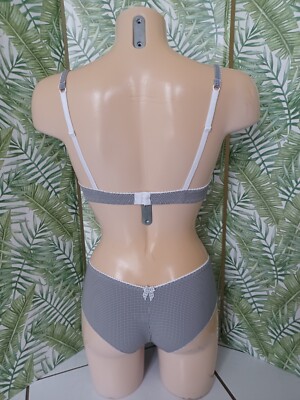 Ensemble Lingerie Lise Charmel Dégriffé - Soutien-gorge Coque 85B & Shorty Gris - Neuf Jamais Porté