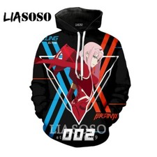 Zero Two Theme Hoodie Anime Fashion Warm 3D Full Print Waifu Style