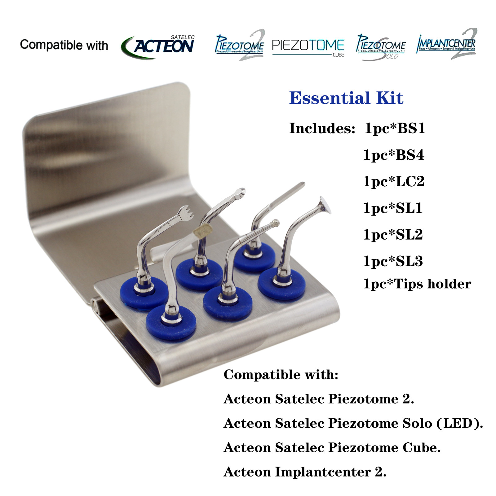 Acteon Satelec Ultrasonic Surgery Tips Fit Dental Piezotome 2 Solo ImplantCente2