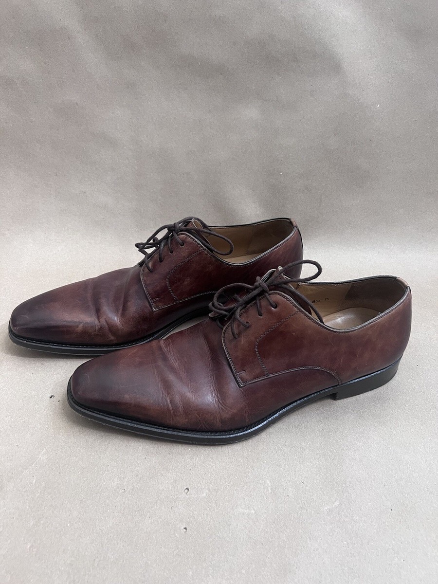 Magnanni Shoes Men 13 Brown Leather Squared Apron Toe Derby Oxford Dress Lace Up Magnanni Men main image 2