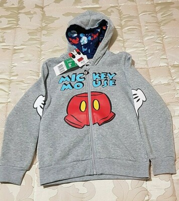 KAPUZENPULLOVER GRAU FÜR KINDER MICKEY MOUSE VERSCHIEDENE GRÖßEN 