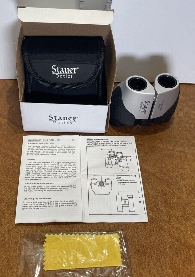 Stauer Optics Compact Binoculars 8x Magnification Nylon Travel Case eBay