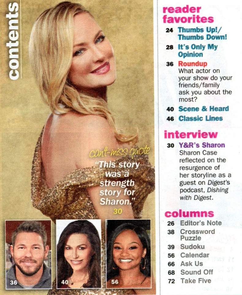 SOAP OPERA DIGEST August 21 2023 Young & the Restless Sharon Case Nicolas Coster - Image 3 of 4