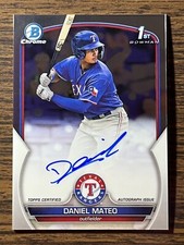 2023 Bowman Chrome Daniel Mateo 1st Base Auto Autograph Texas Rangers