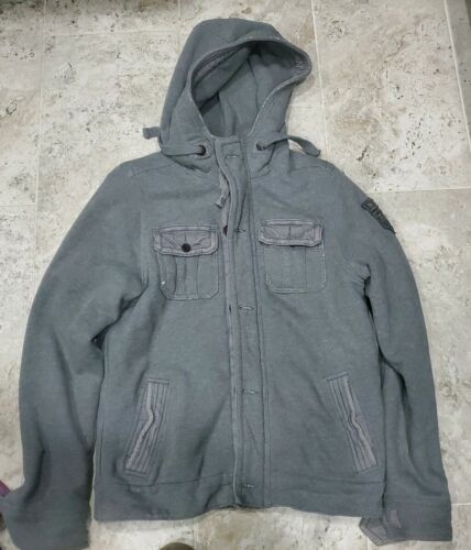 GORGEOUS ABERCROMBIE AND FITCH HEAVY GRAY HOODED JACKET MEN'S SIZE LARGE LOOK!!! - Picture 1 of 12