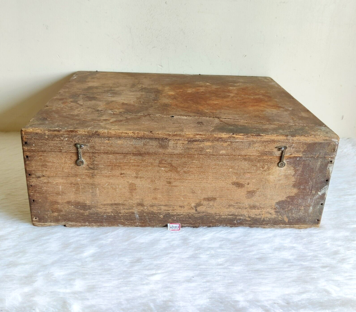 Vintage Primitive Handmade Treasure Chest Wooden Box Decorative