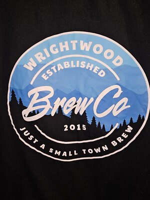 Wrightwood Brew Co California Large Mens Black Double-sided Graphic Logo Tshirt
