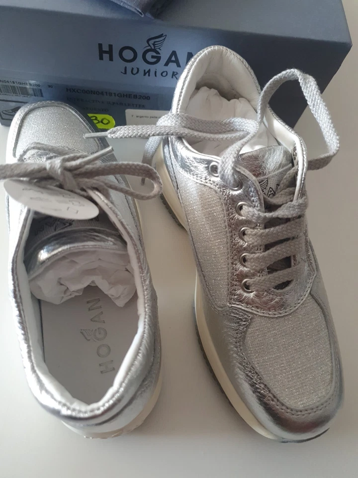 Scarpa Hogan 30  junior interactive Camoscio  argento Brillantinato - Immagine 4 di 4