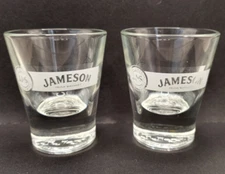 Pair (2) John Jameson & Son Limited Jameson Irish Whiskey Clear Shot Glasses