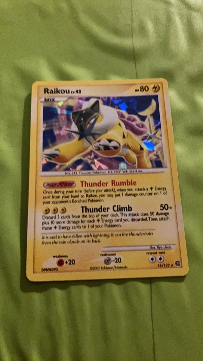 Pokemon Secret Wonders Rare Raikou #16 , raikou counters 