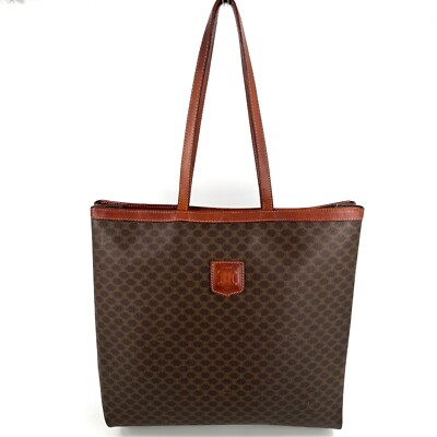 CELINE ToteBag  Macadam Triomphe  Brown PVC Authentic