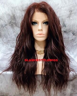 Full lace brown wig Long Freepart Ponytail Wig Amazon.com : Melody Brown Wigs Long Wavy Wigs Synthetic  main image 4
