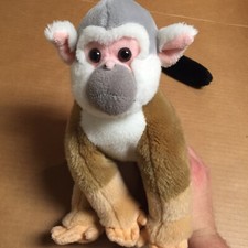 LONG LEGGED BROWN BLACK  WHITE MONKEY 12  Plush Stuffed Animal Toy EUC AR73
