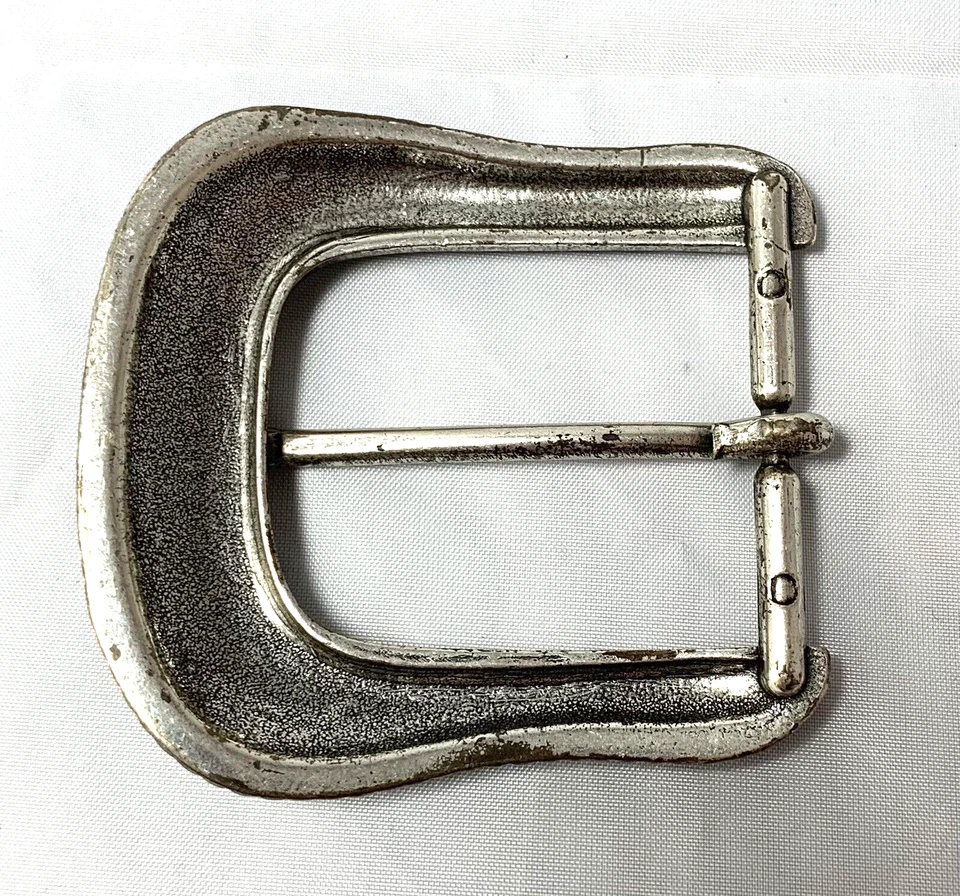 Пряжка ковбойская вестерн серебристого цвета в старинном стиле с завитками в виде цветка с цветочным узором - Изображение 2 из 4