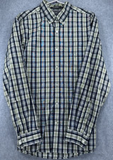 Eddie Bauer Dress Shirt Gray Green Beige Wrinkle Free Classic Fit Mens Large