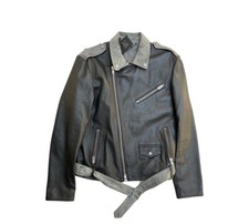 Muubaa Leather Black Motorcycle Jacket Size L Men's