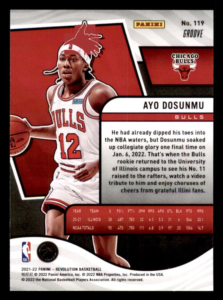 2021-22 Panini Revolution Groove #119 Ayo Dosunmu - Image 2 of 2