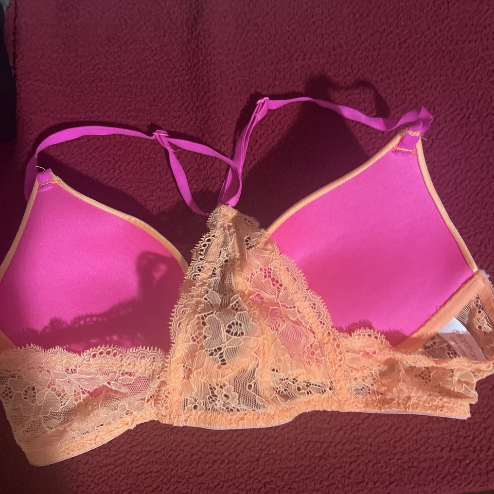 Xhilaration Bra Color Orange & Pink Bra Size 34B Adjustable Strap - Image 3 of 4