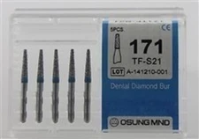 Dental Diamond Burs, Standard Grit Multi-Use, 5 Pcs/Pk [171TF-21]