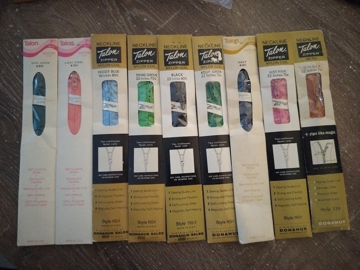 9) Vintage 1950s 60s Talon Zippers Nylon Coil Style | eBay