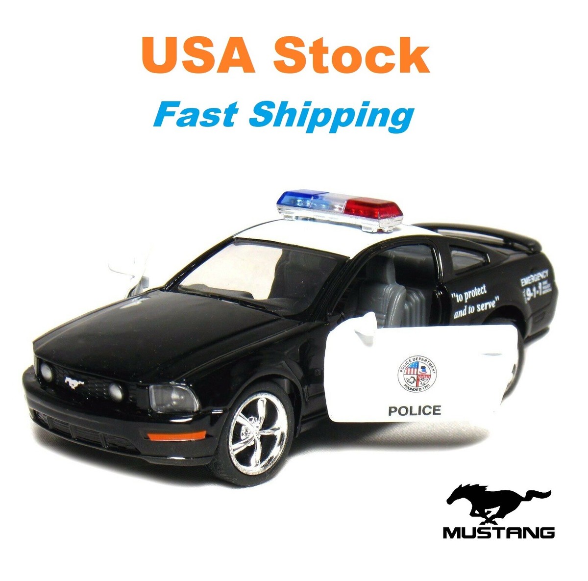 2006 Ford Mustang GT Police , Kinsmart, Diecast Model Toy Car, 5