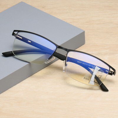 Flexible Half-rim Blue cut Multifocal Reading Glasses Far Near Reader Dual-use