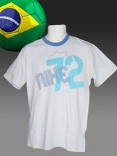 New Nike BRASIL BRAZIL 72 Football Team Vintage Cotton Tee Shirts Sky Blue S