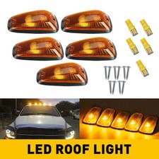 5pcs Amber LED Roof Cab Marker Running Fog Driving Lights Fit Pickup Trucks SUV