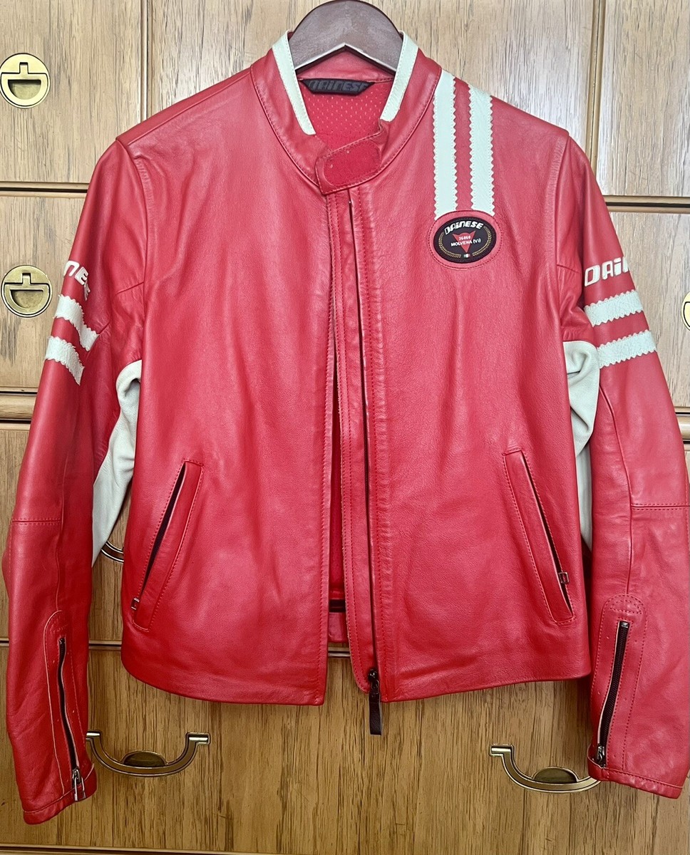 Dainese Molvena Vi 36060 Red Leather Motorcycle Jacket Size Euro