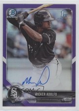 2018 Bowman Chrome Prospect Purple Refractor 220/250 Micker Adolfo Auto 0s5s