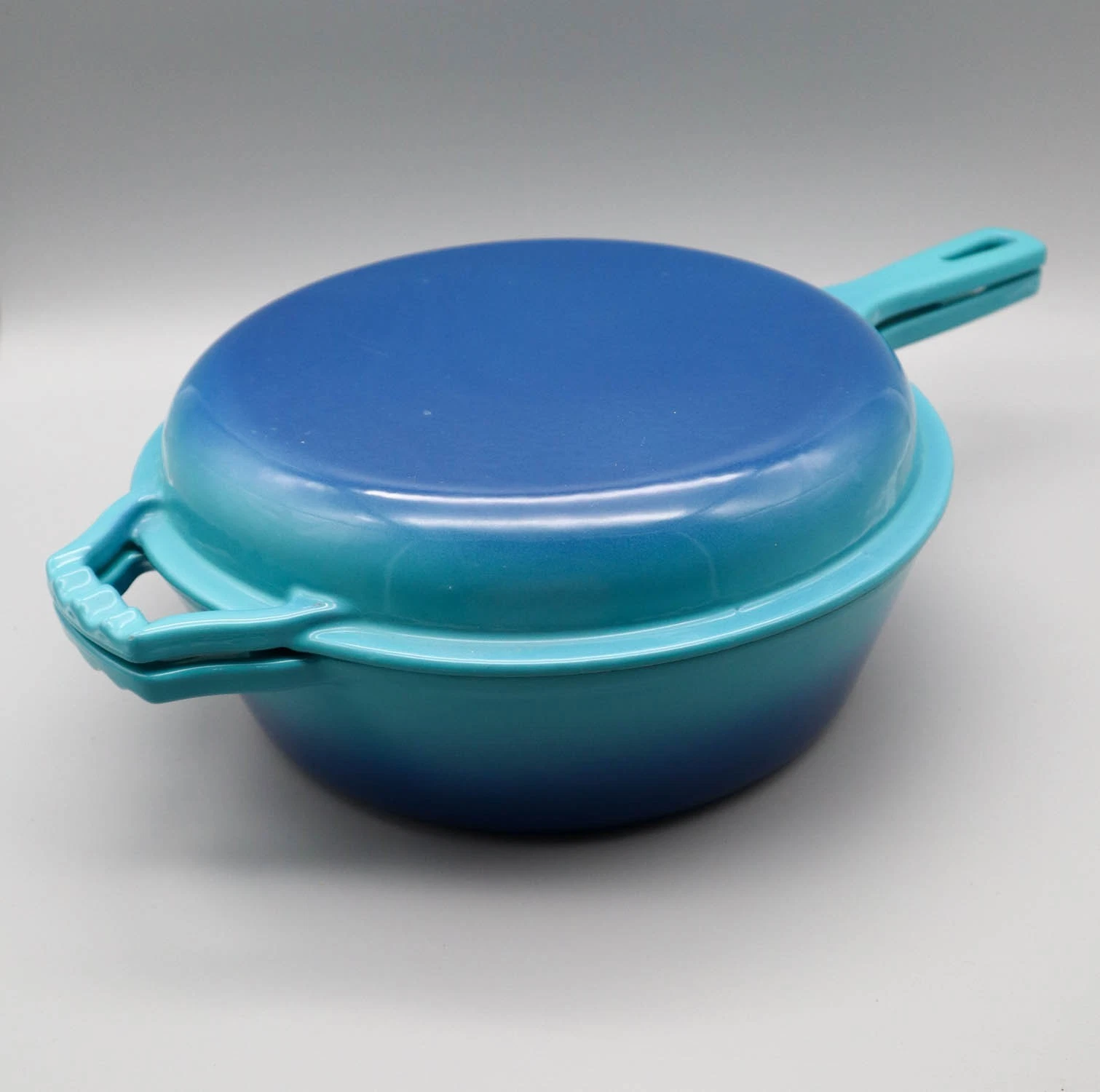Bruntmor 2-in-1 Enameled Cast Iron Dutch Oven & Skillet Combo Teal Blue 3QT
Opens in a new window or