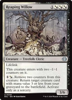 Reaping Willow NM MTG Lorwyn Eclipsed Uncommon Black White Lifelink Regular