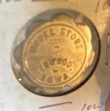 Inwood Iowa, Model Store Token Vintage IA Good For 10 Cents In Trade Rare Coin