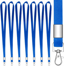 7 PCS Blue Lanyards for Id Badges, Keychain Lanyard with 360  Swivel Clip, Badge