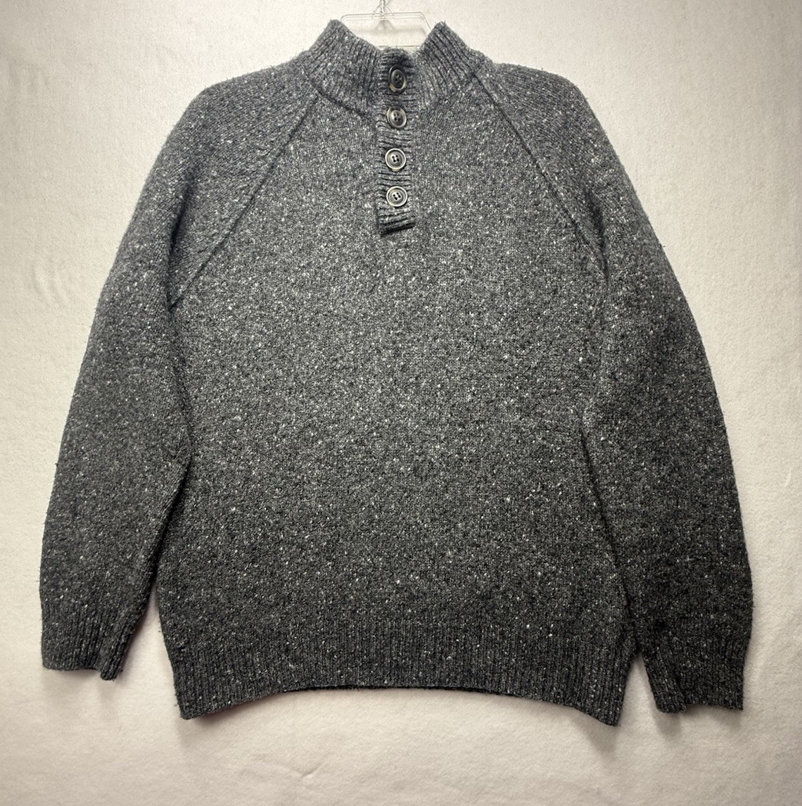 Marine Layer Fillmore Fishermans Sweater Men's Sz M Gray Soot Merino Wool Alpaca