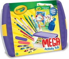 Crayola Mega Activity Tub Kids Arts & Craft Gift Set With Pens Pencils & Paint
