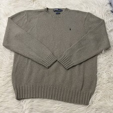 Vintage 90s Polo Ralph Lauren Crewneck Knit Sweater Cotton Green Men's Size XL