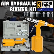 Air Hydraulic Pop Rivet Gun Pneumatic Riveter Industrial 4-Size Set With Case UK